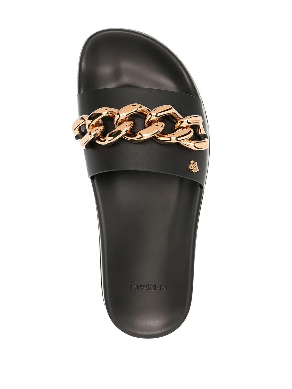 Versace Medusa Chain Embellished Open toe Slide Size 41